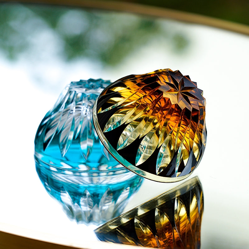 Edo Kiriko Handcrafted Lotus Glass – A Bloom of Purity and Enlightenment in Crystal