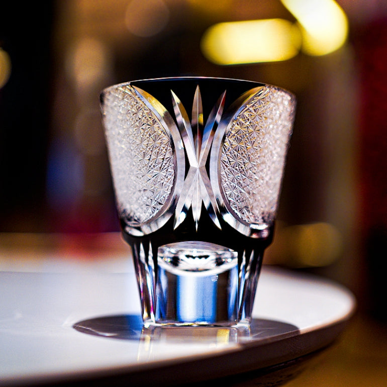 Edo Kiriko Handcrafted Spade Serenity Whisky Glass – A Symbol of Peace in Crystal