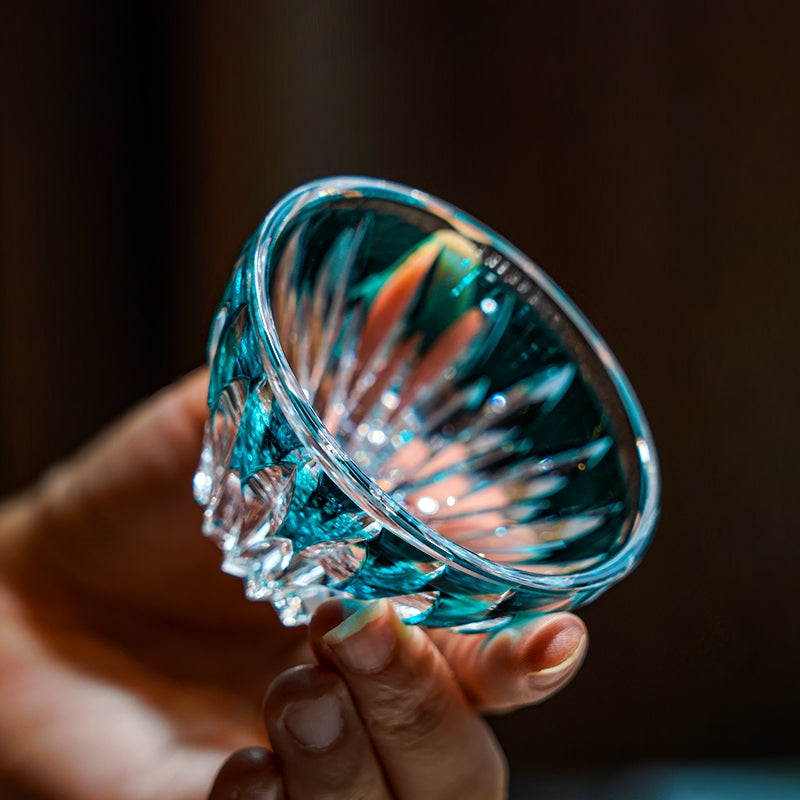 Edo Kiriko Handcrafted Lotus Glass – A Bloom of Purity and Enlightenment in Crystal