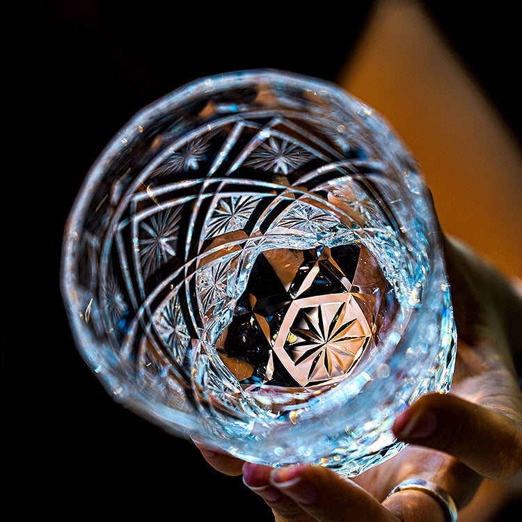 Edo Kiriko Handcrafted Hana Blossom Glass – A Petal of Perfection in Crystal