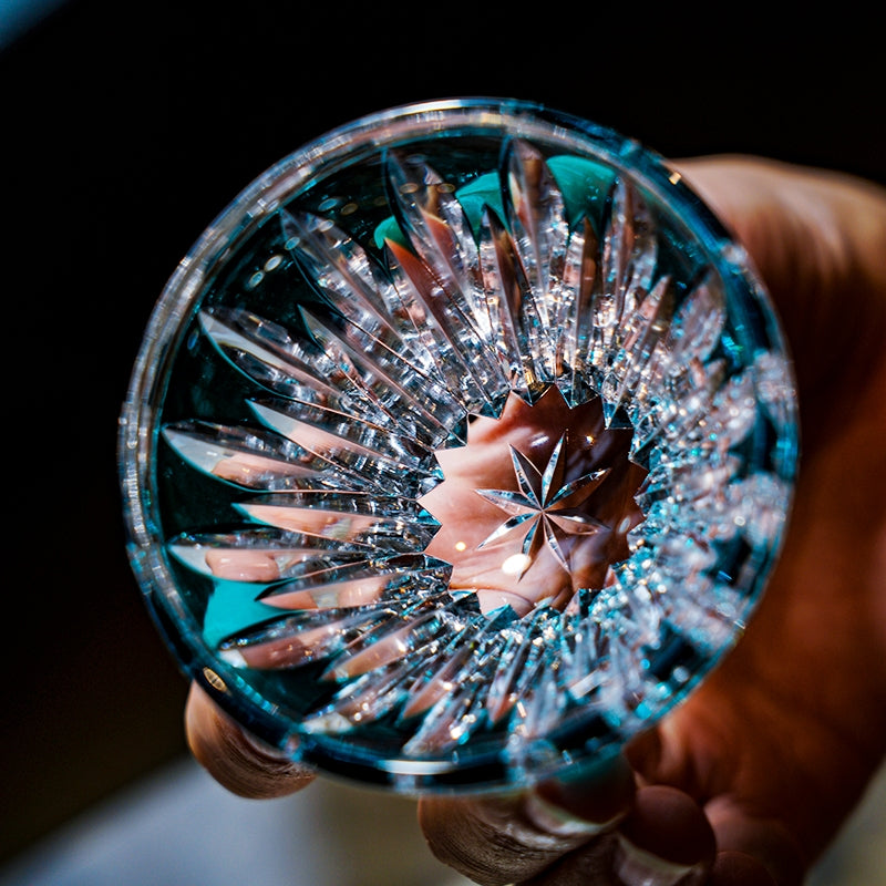 Edo Kiriko Handcrafted Lotus Glass – A Bloom of Purity and Enlightenment in Crystal