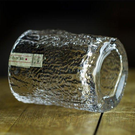 Handcrafted Edo Kiriko Whisky Glass with Crumple Pattern - Authentic Japanese Artistry