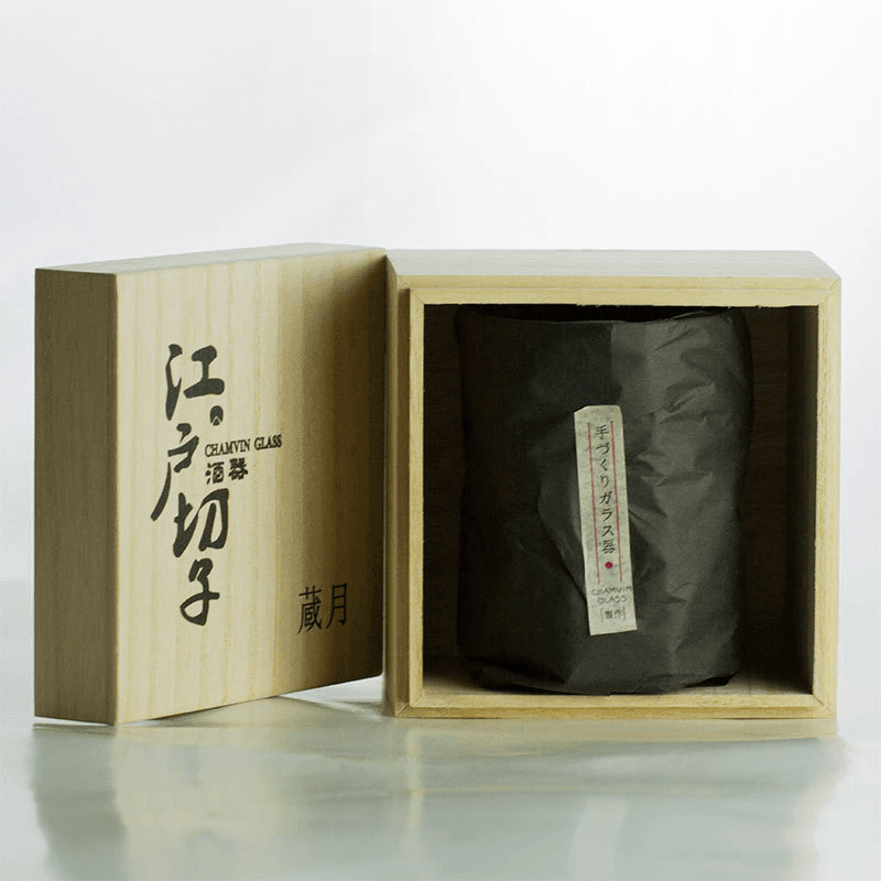 Handcrafted Edo Kiriko Whisky Glass with Crumple Pattern - Authentic Japanese Artistry