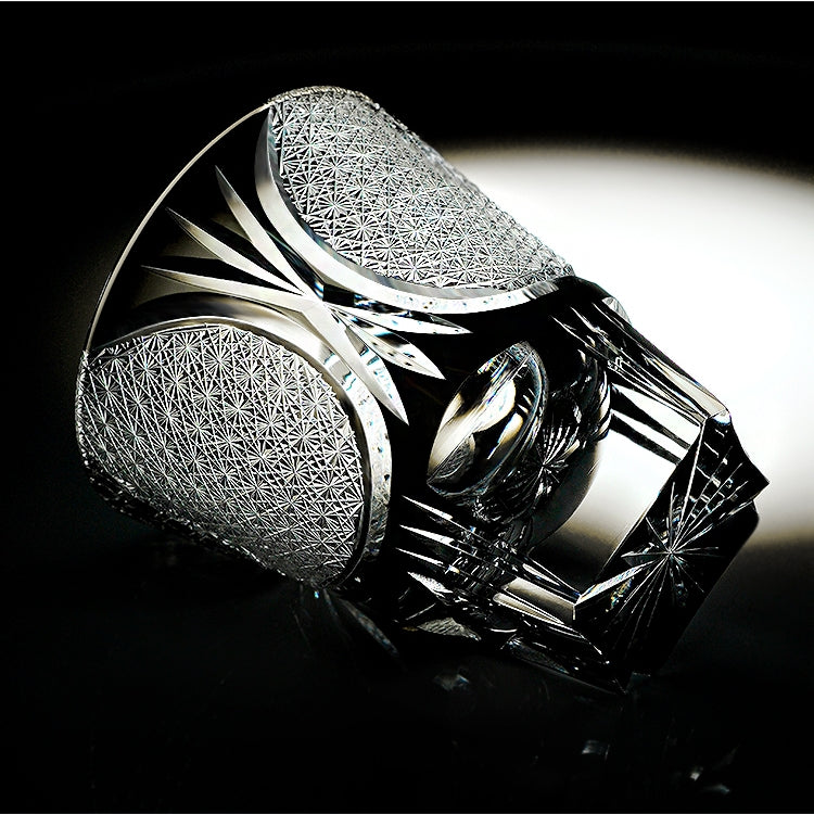 Edo Kiriko Handcrafted Spade Serenity Whisky Glass – A Symbol of Peace in Crystal