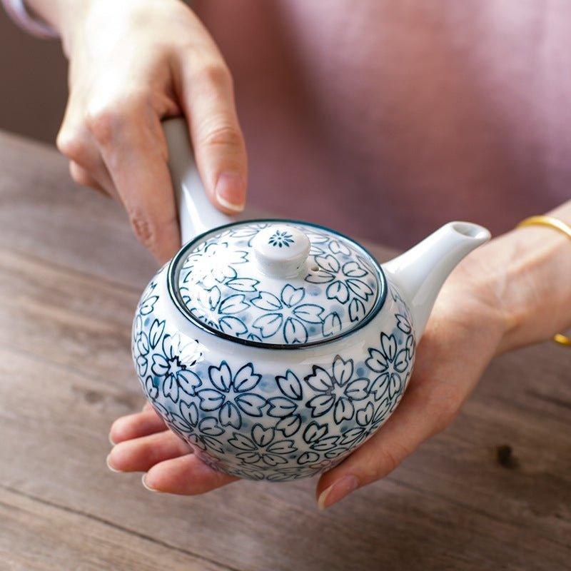 Japanese Handcrafted Blue Sakura Tea Set – A Blossom of Serenity for Your Tea Moments