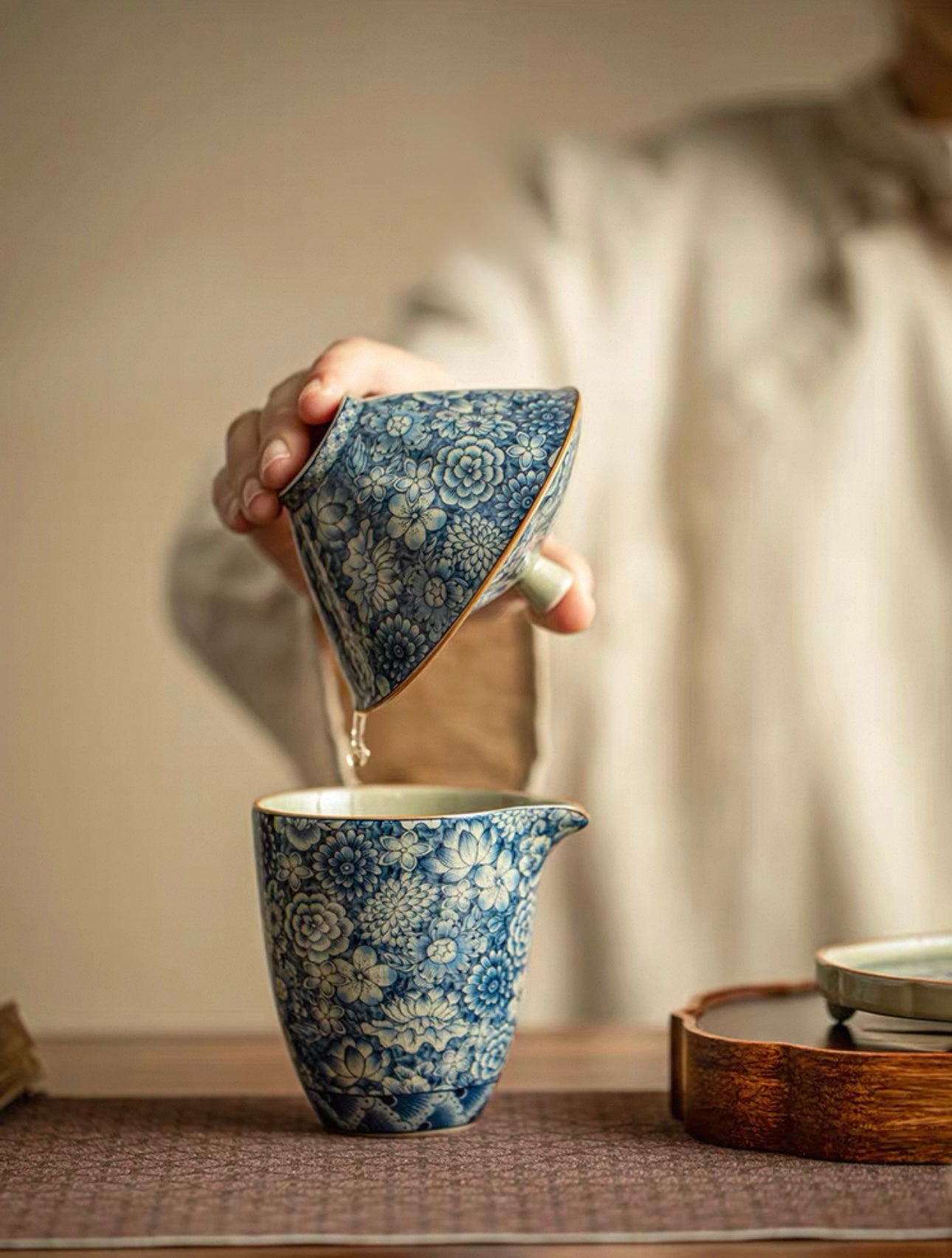 Aged Clay Celadon Douli Sancai Gaiwan (High-End Kung Fu Tea Set)