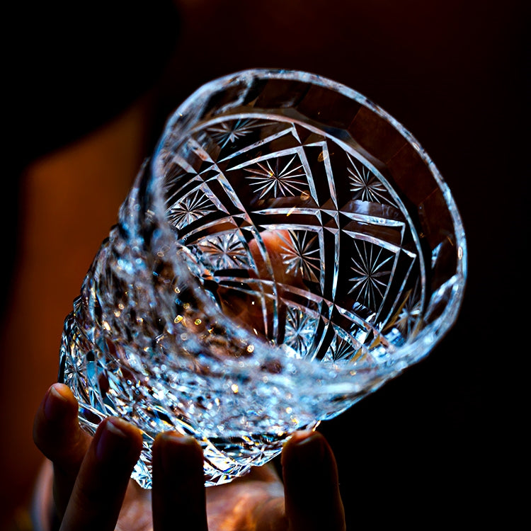 Edo Kiriko Handcrafted Hana Blossom Glass – A Petal of Perfection in Crystal