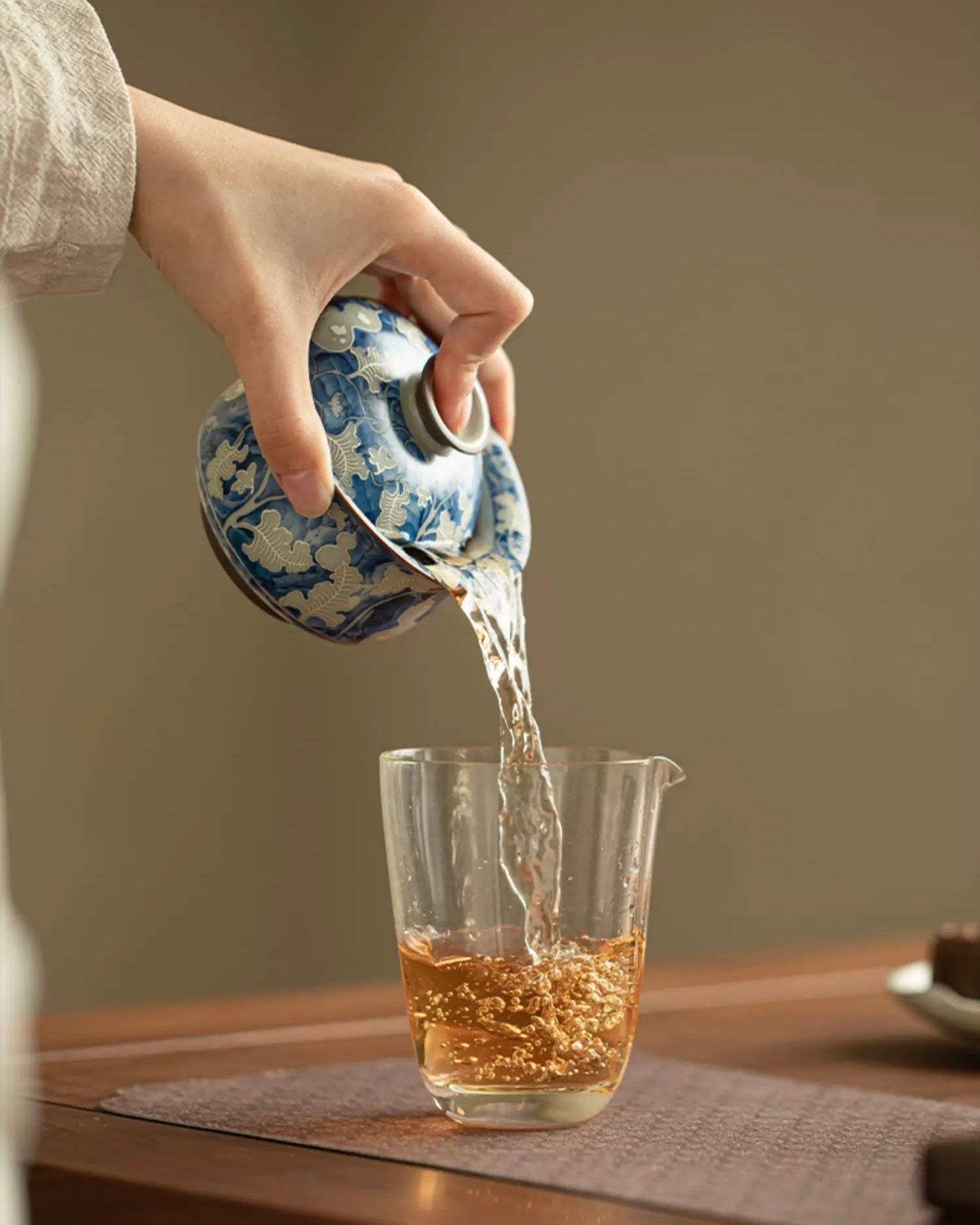 Imitation Song Ru Ware & Yuan Blue-White "Floating" Sancai Gaiwan