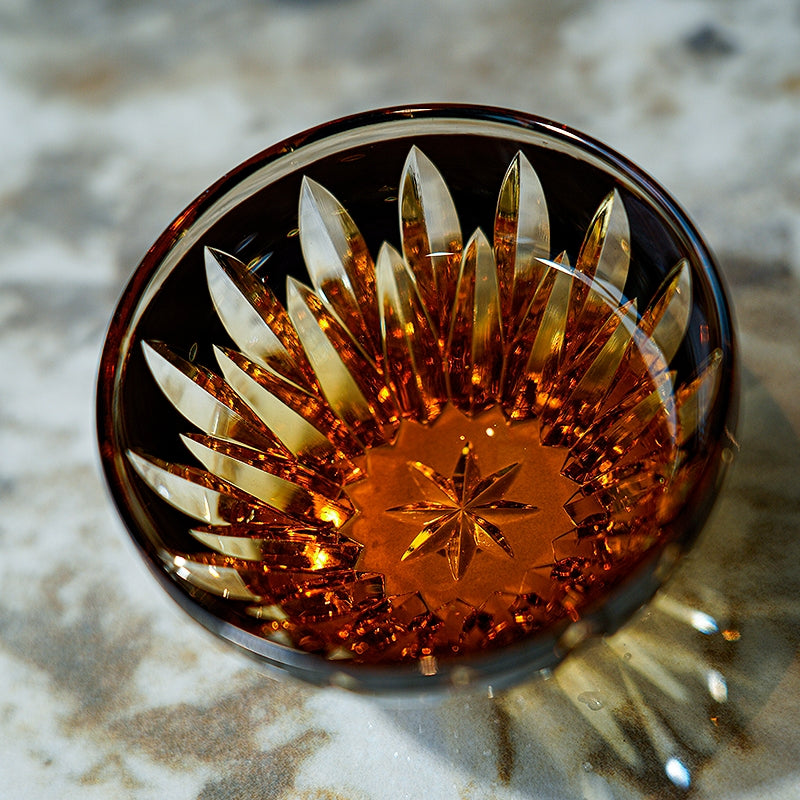 Edo Kiriko Handcrafted Lotus Glass – A Bloom of Purity and Enlightenment in Crystal