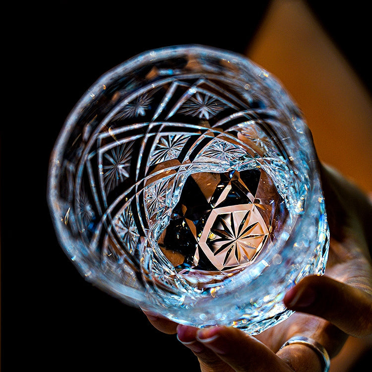 Edo Kiriko Handcrafted Hana Blossom Glass – A Petal of Perfection in Crystal