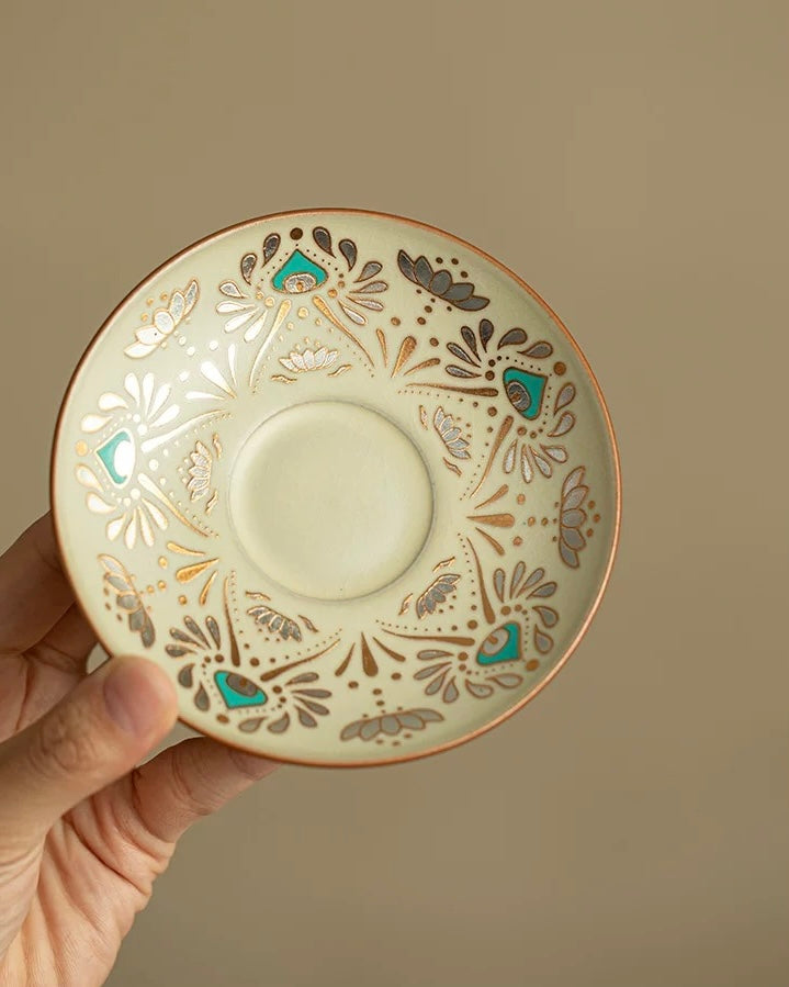 Ru Ware "Dunhuang Phoenix Feather" Sancai Gaiwan