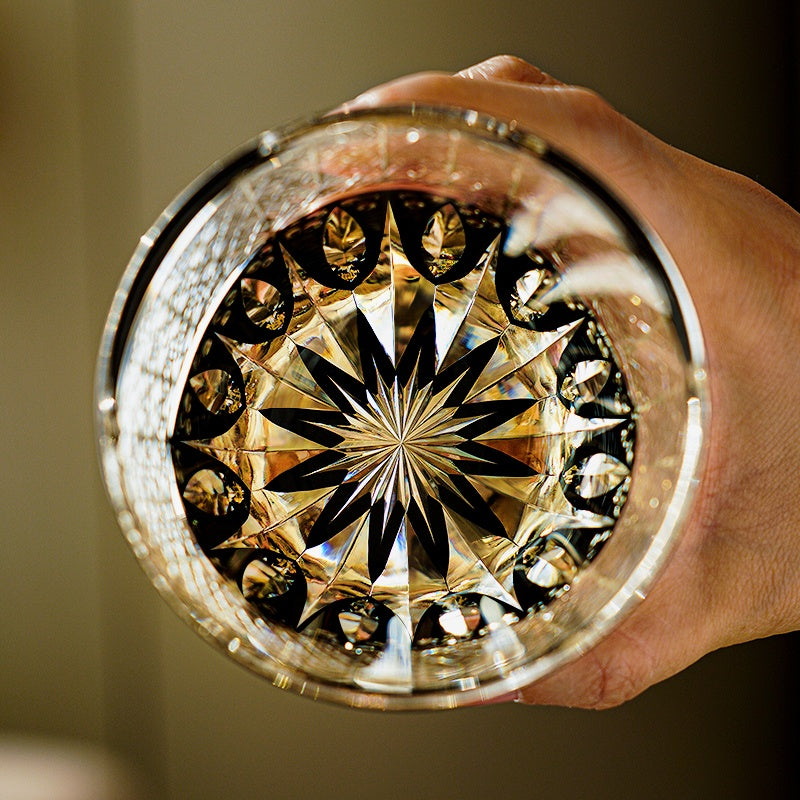 Edo Kiriko Handcrafted Kurokiku Whisky Glass With Wooden Box