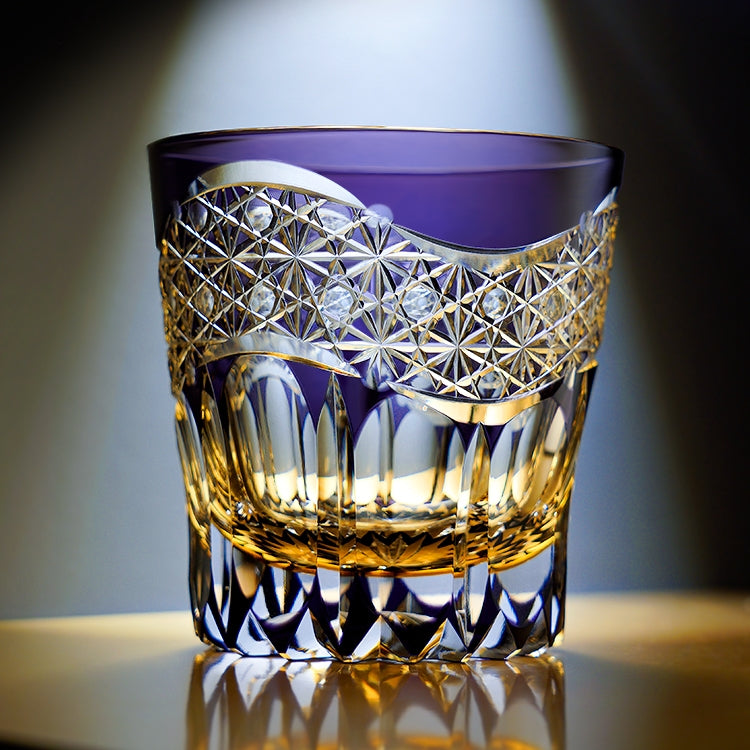Edo Kiriko Handcrafted Amethyst Prism Whisky Glass – A Royal Glimmer in Crystal