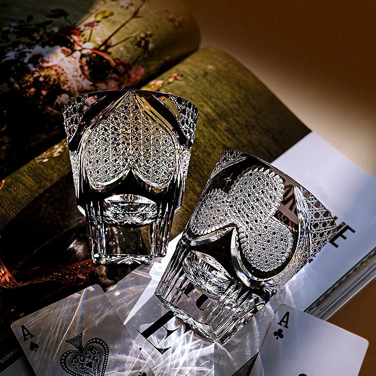 Edo Kiriko Handcrafted Spade Serenity Whisky Glass – A Symbol of Peace in Crystal
