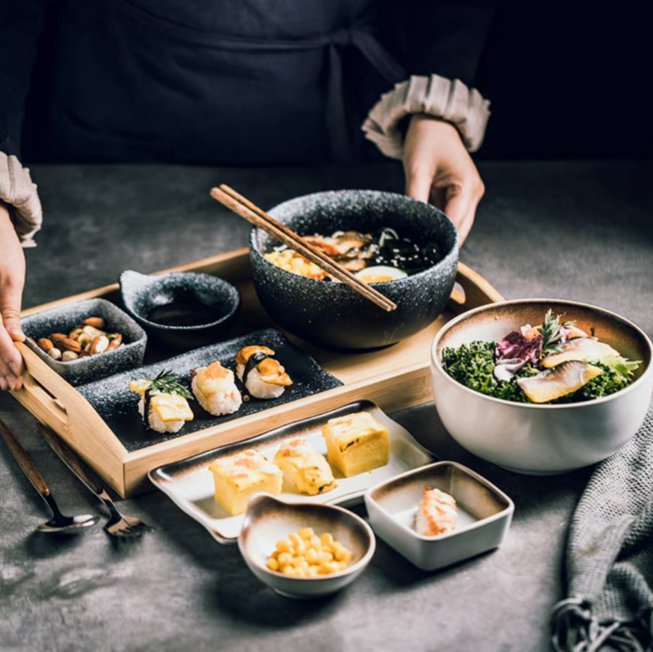 Handmade Ramen Bowl Set with Dishes & Utensils | Oriental Artisan
