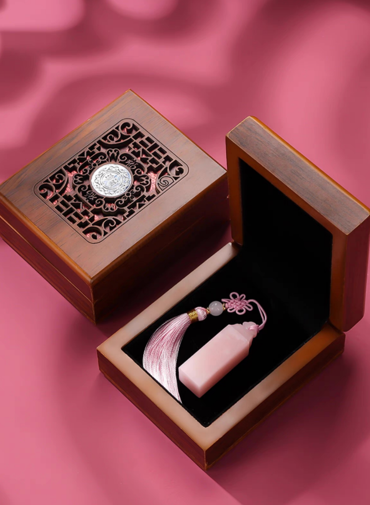 Custom Jade Seal: Cherry Blossom Design, Personalized Engraving