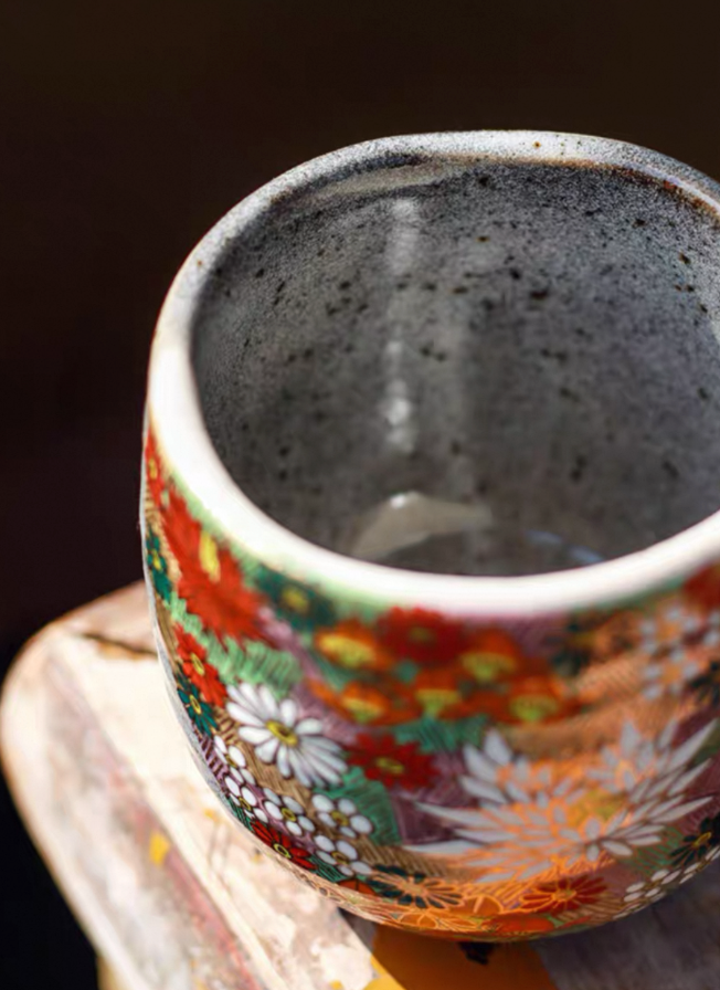 Exquisite Kutani Ware Gold Floral Ceramic Coffee Mug/Teacup