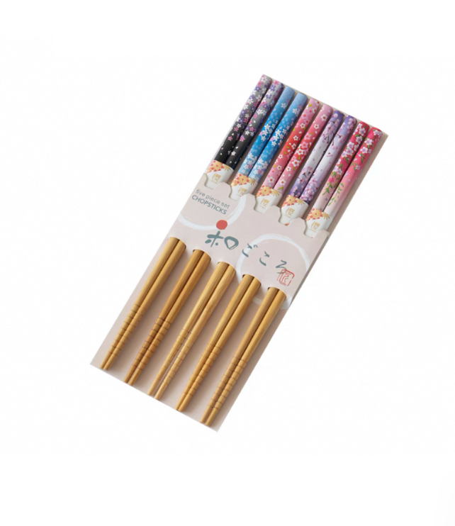 Durable Non-Slip Wooden Chopsticks, 5 Pairs, Handmade
