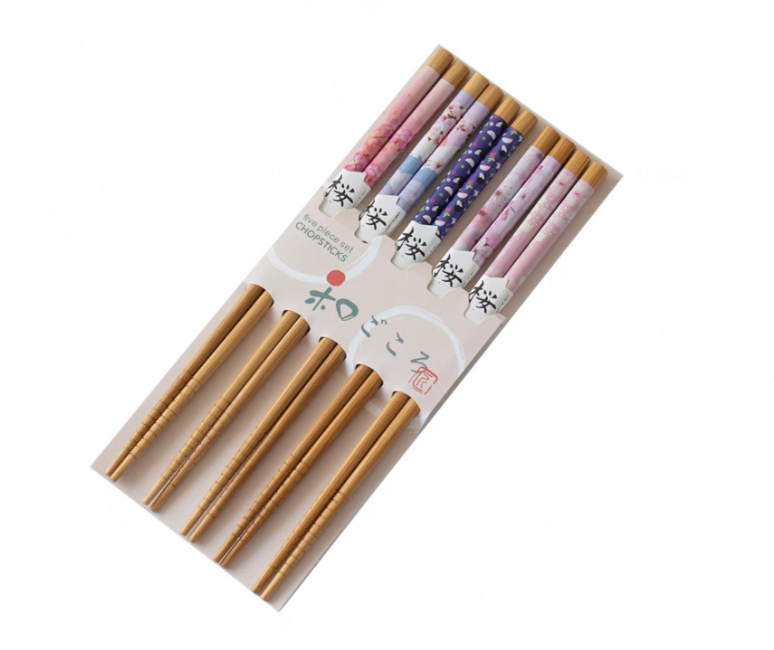 Durable Non-Slip Wooden Chopsticks, 5 Pairs, Handmade
