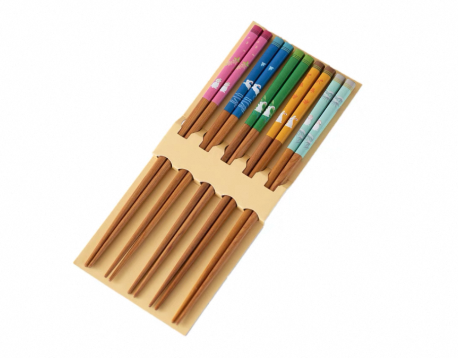 Durable Non-Slip Wooden Chopsticks, 5 Pairs, Handmade