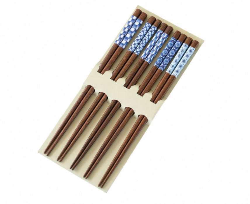 Durable Non-Slip Wooden Chopsticks, 5 Pairs, Handmade