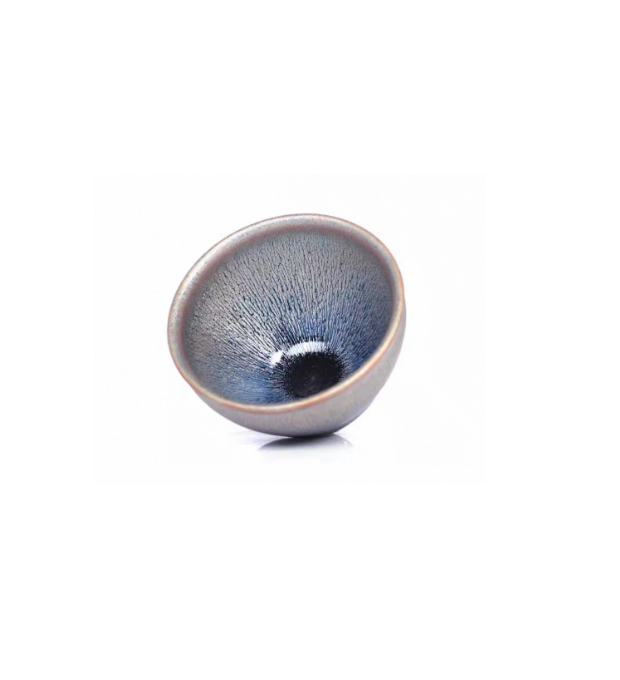 Silver Bristle Jianzhan Master Teacup – Handcrafted with Rare Partridge Feather & Oil Spot Glazes