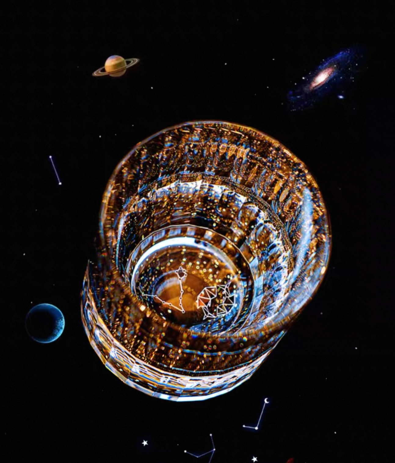 Edo Kiriko "12 Constellations" K9 Lead-Free Crystal Whiskey Glass – A Celestial Birthday Gift