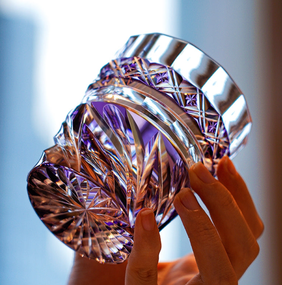 Edo Kiriko Handcrafted Aozora Kaze Whisky Glass – A Breeze of Serenity in Crystal