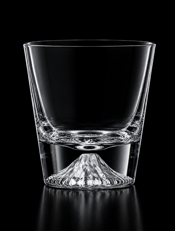 Handcrafted Edo Kiriko Mount Fuji Whisky Glass Set