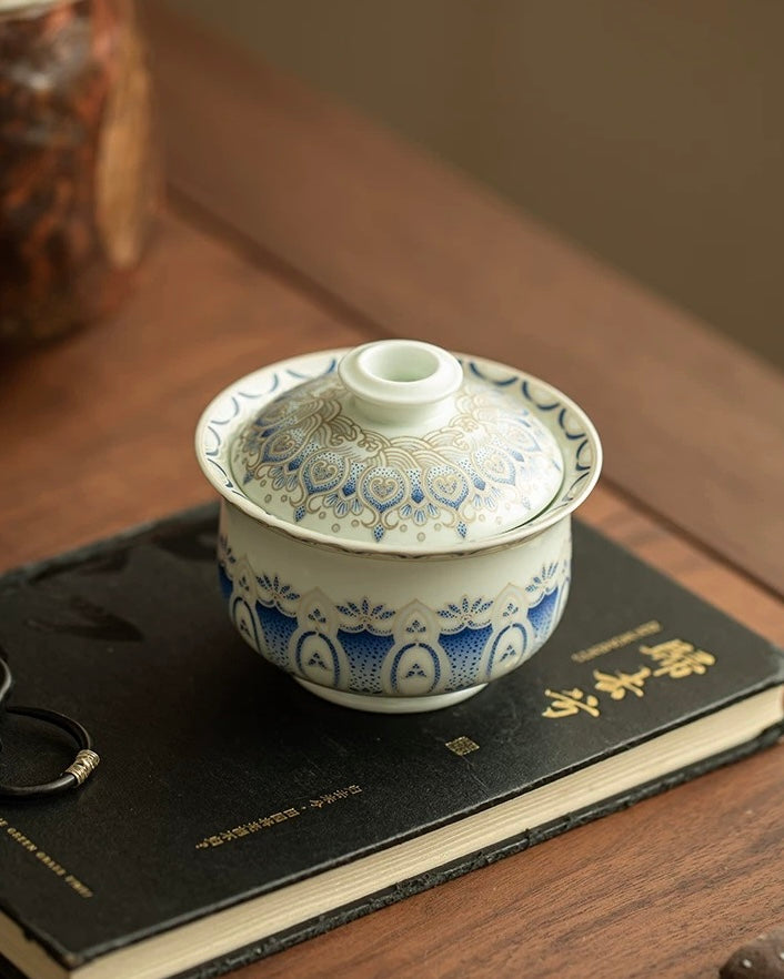 "Silver Moon" Lotus Treasure Sancai Gaiwan