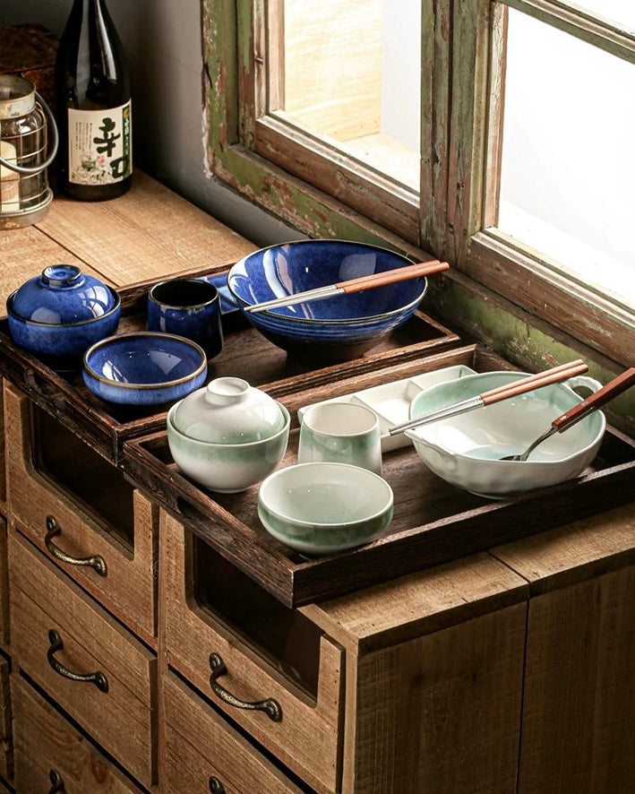 9-Piece Japanese Handmade Ramen Tableware Set
