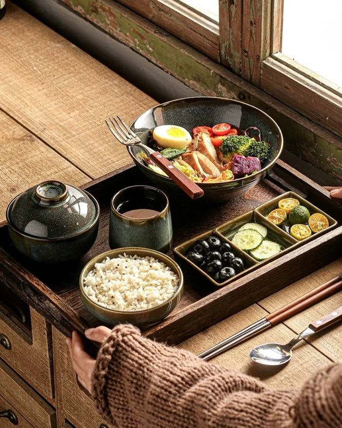 9-Piece Japanese Handmade Ramen Tableware Set