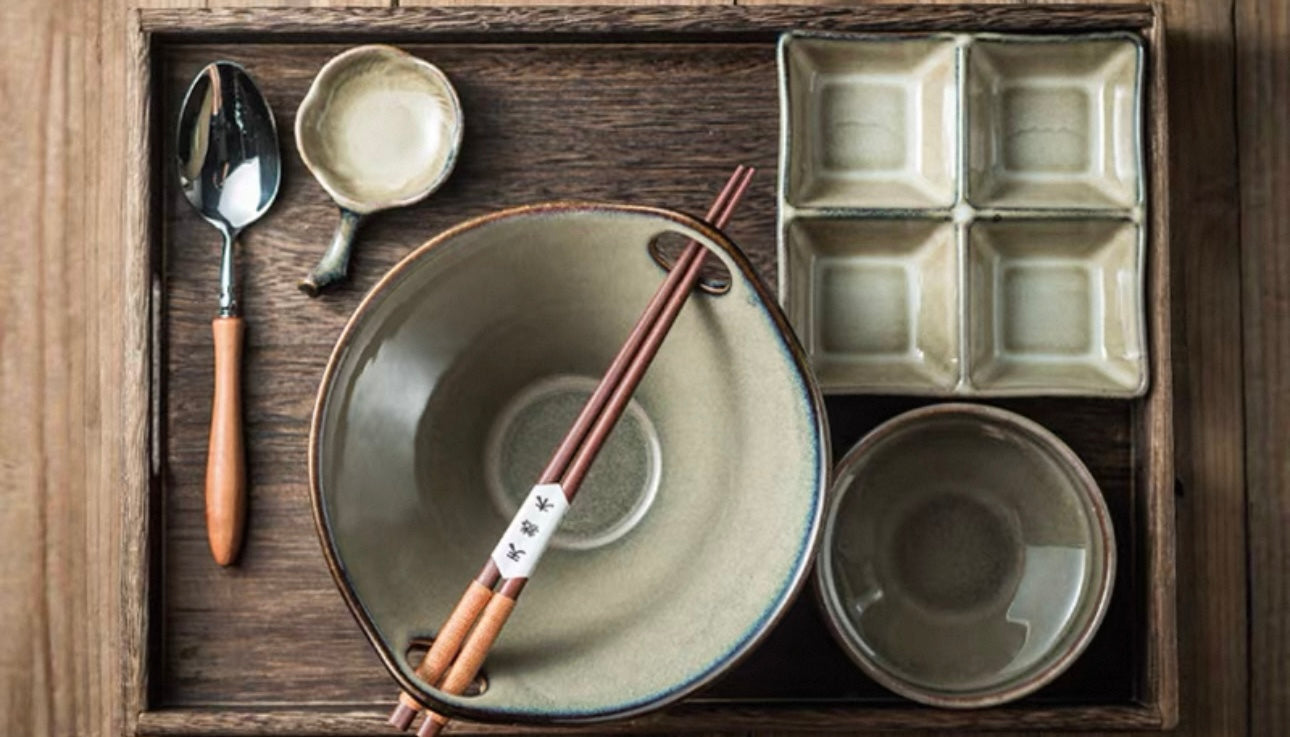 7-Piece Japanese Handmade Ramen Bowl Set