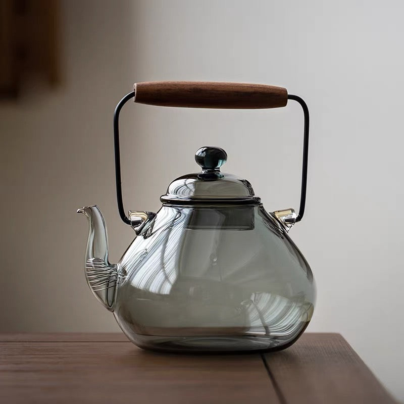 High-Borosilicate Glass Teapot with Lifting Beam Handle