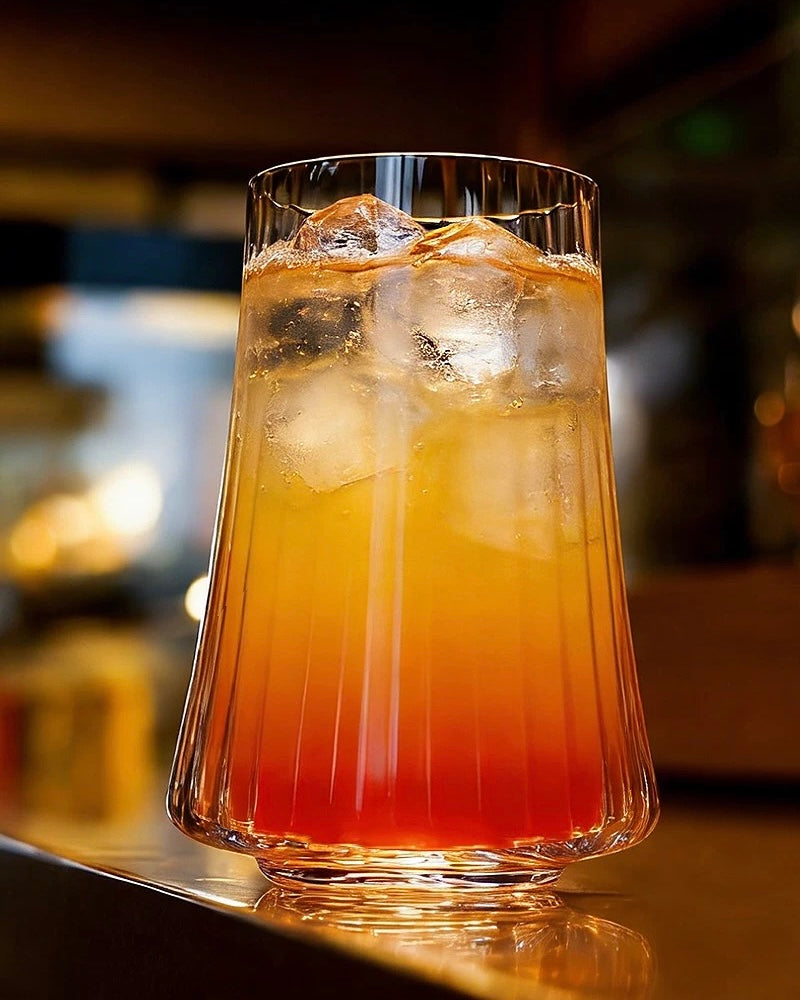 Ultra-Thin Ribbed Glass Whiskey Tumblers | Handcrafted Lead-Free Tasting Set