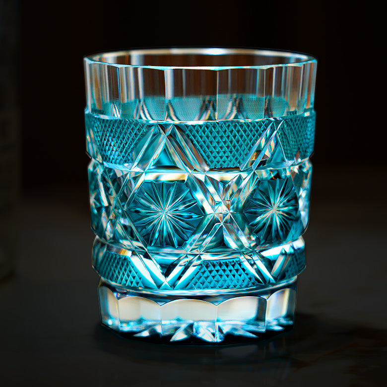 Edo Kiriko Handcrafted Kiku Suji Whisky Glass – A Radiant Stream of Imperial Elegance in Crystal