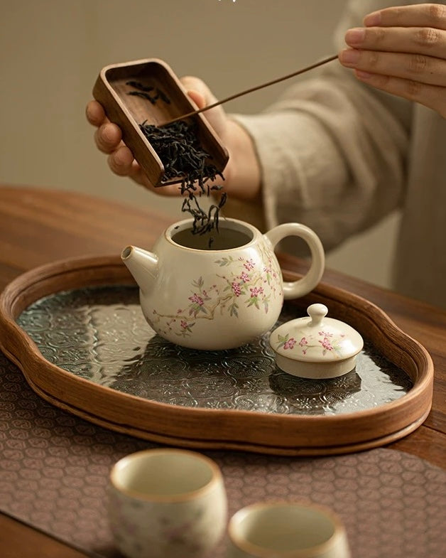 Cream Ru-Ware Porcelain Kung Fu Tea Set | Home & Outdoor Portable Collection