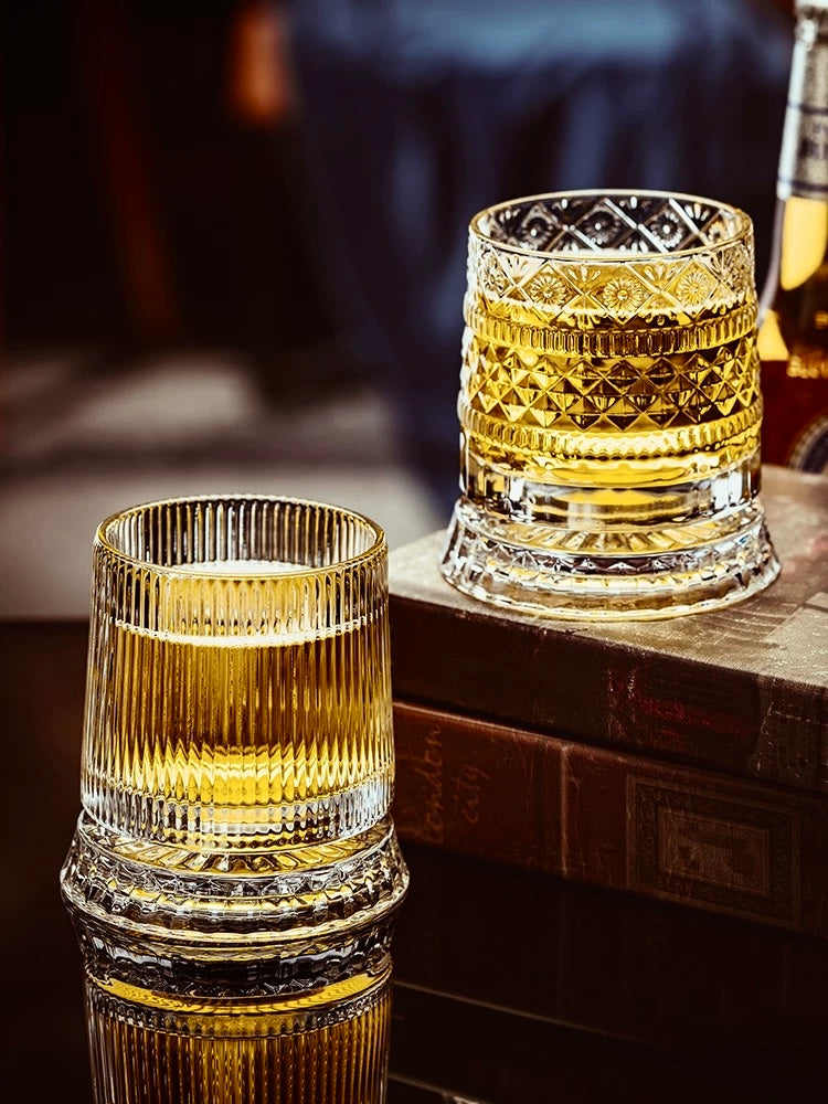 The Kinetic Connoisseur | Luxury Rocking Crystalline Whiskey Tumbler Suite
