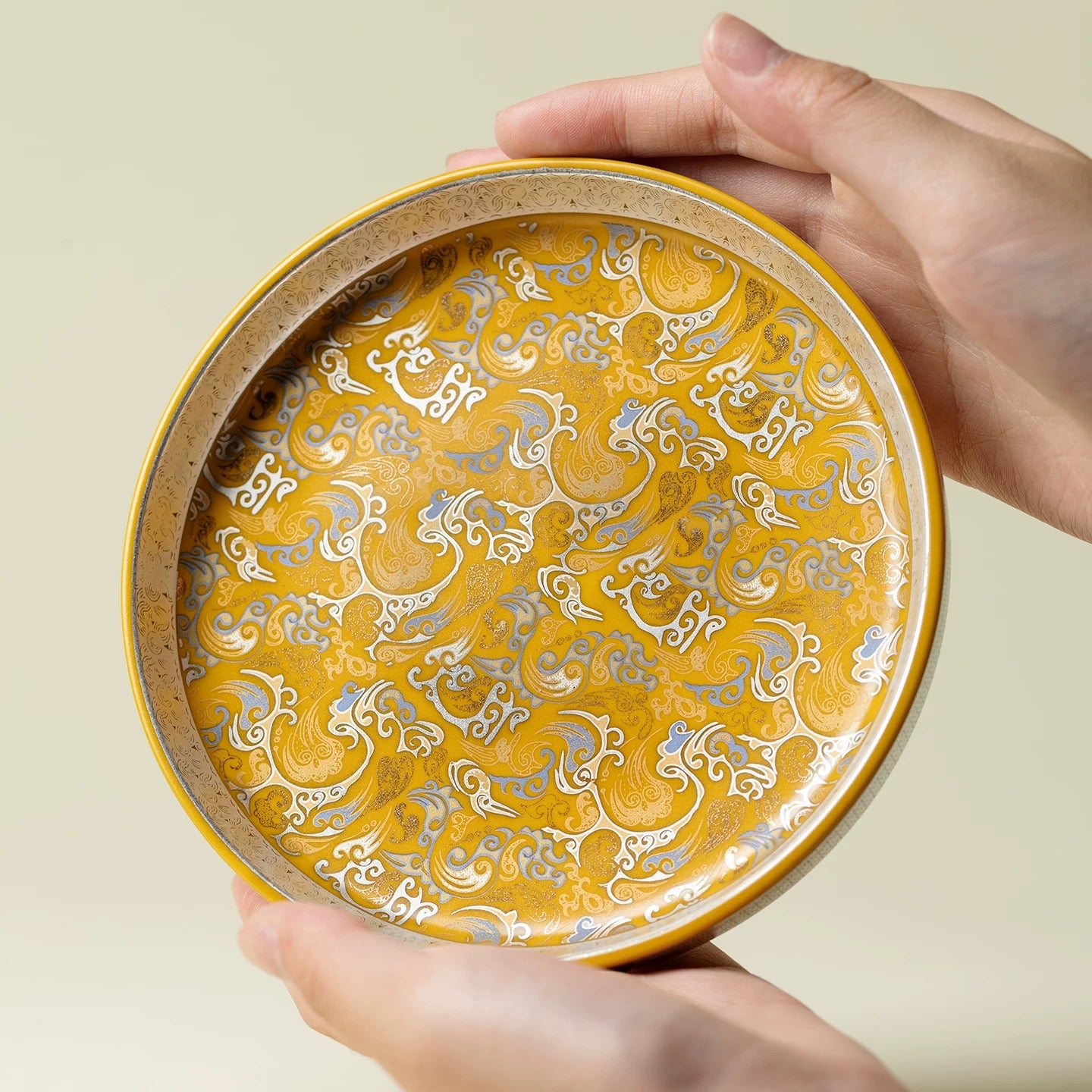 Silver-Gilded Coiled Dragon Tea Boat