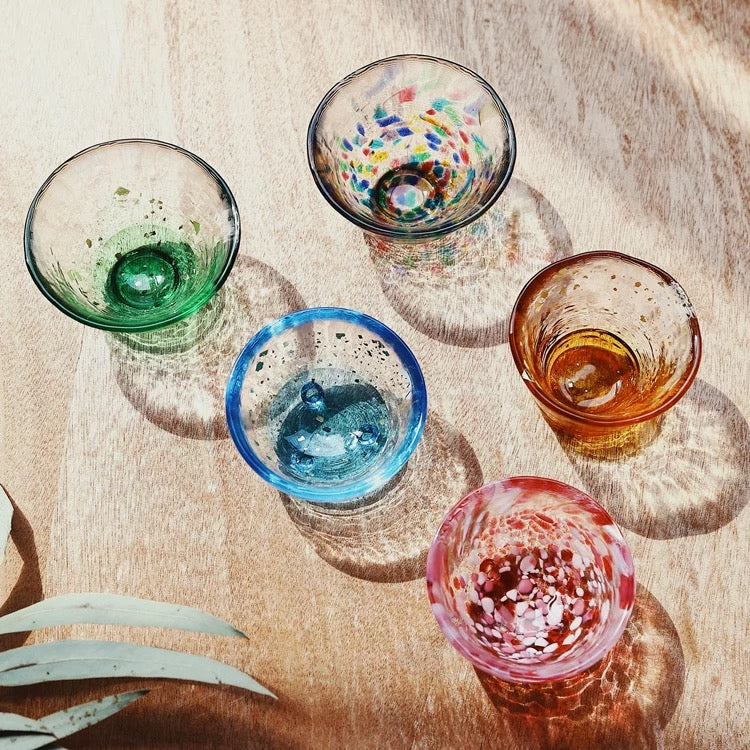 Tsugaru Colored Glass Sake Cup Collection