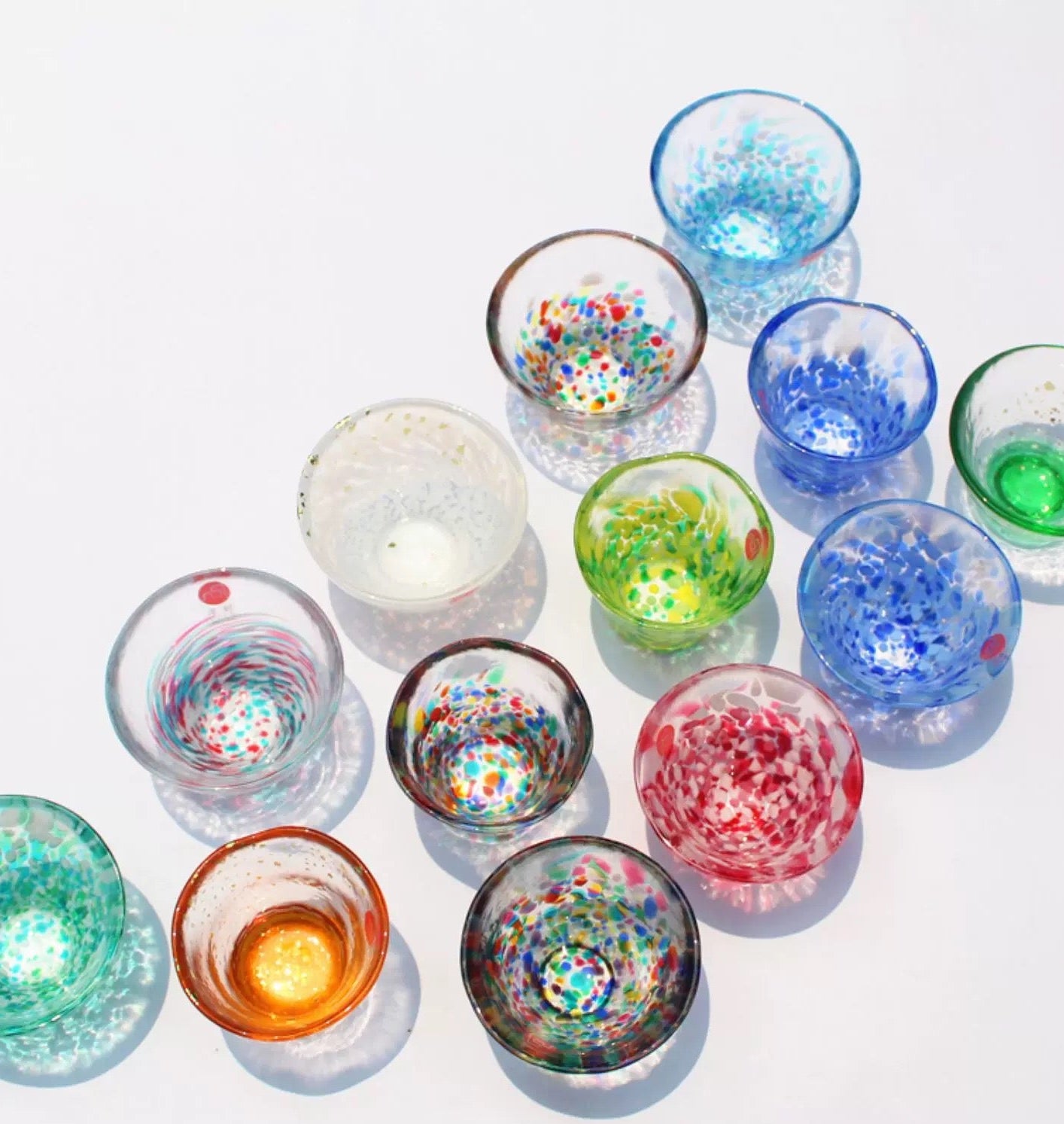 Tsugaru Colored Glass Sake Cup Collection