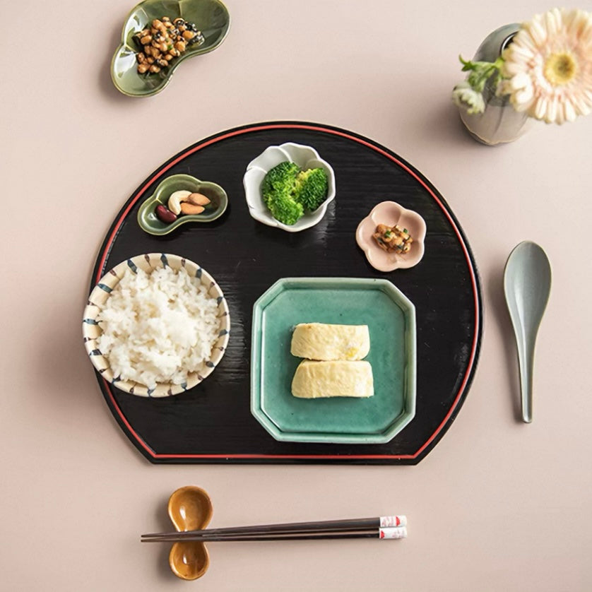 Japanese Lacquerware Half-Moon Tray