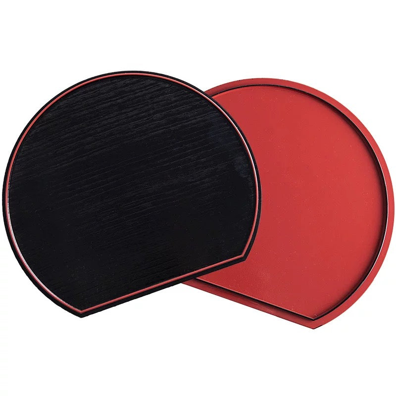 Japanese Lacquerware Half-Moon Tray