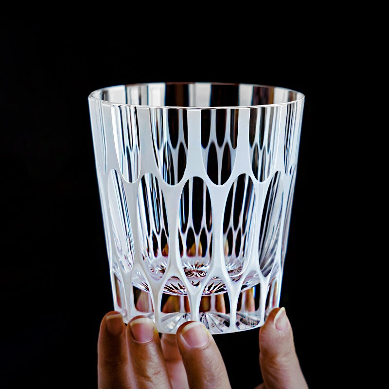 Edo Kiriko Handcrafted Shiro Ripple Whisky Glass – A Tranquil Whisper in Crystal