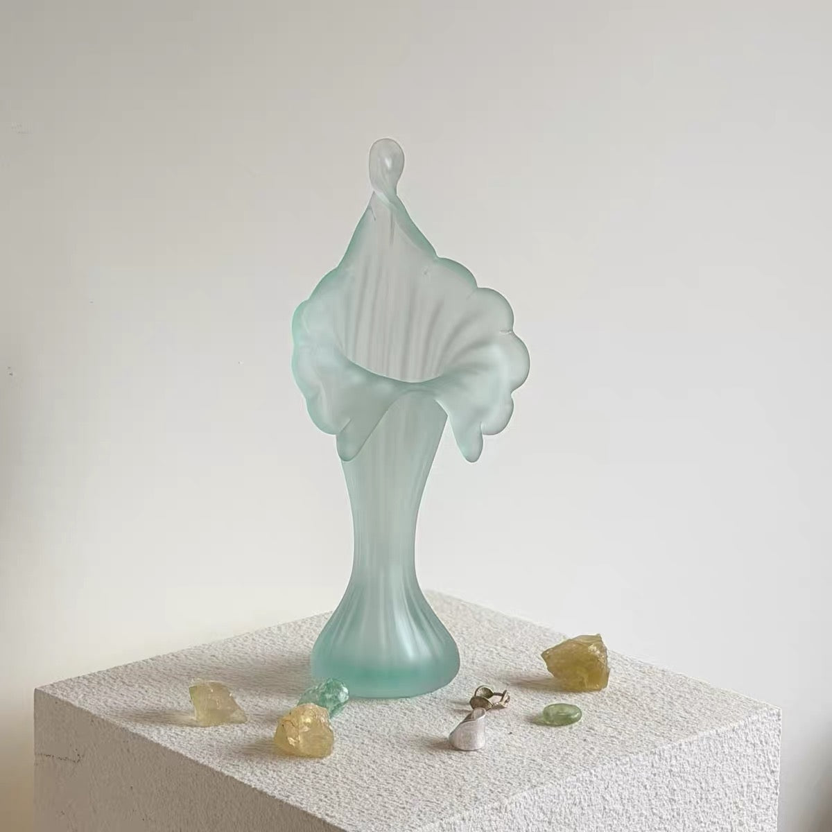 Nouveau Bloom Frosted Glass Vase