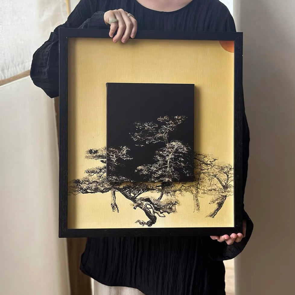 Rising Sun and Ancient Pine Relief Artwork