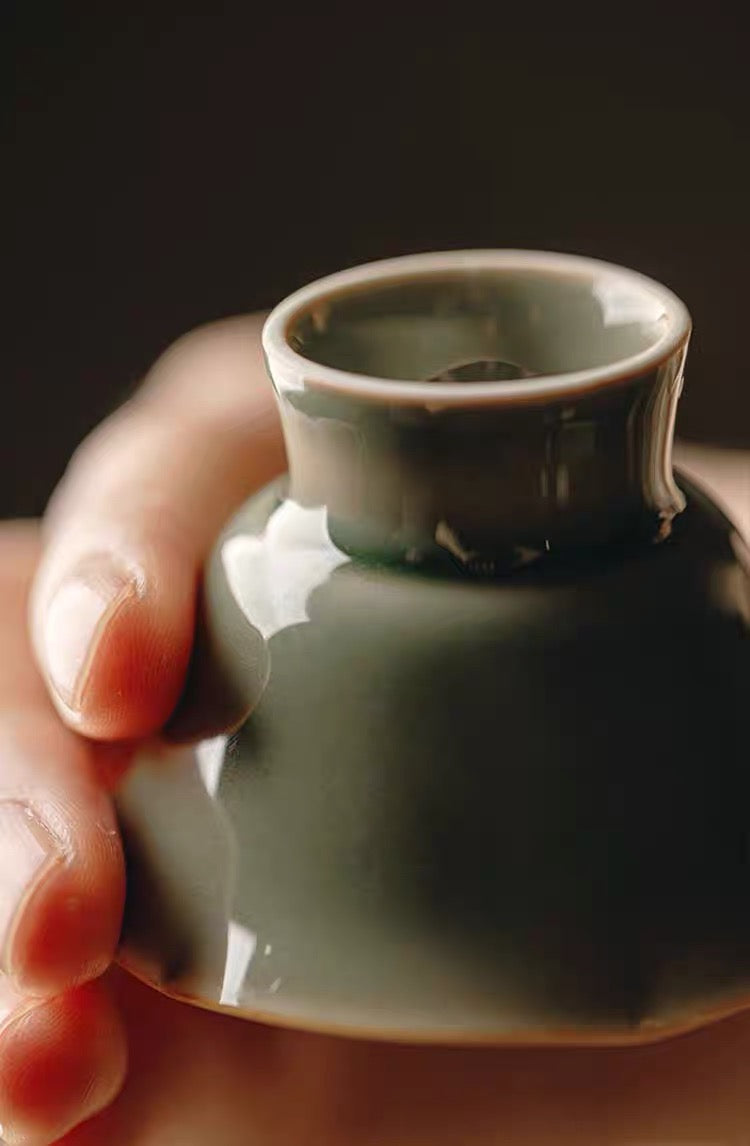 Yue Kiln Celadon Secret-Color Lotus Tea Cup Set