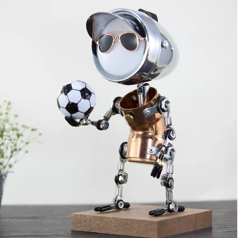 Handmade Steampunk Mech Football Desk Lamp