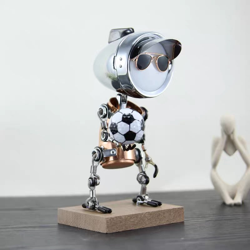 Handmade Steampunk Mech Football Desk Lamp