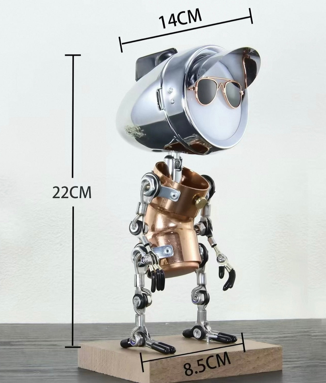 Handmade Steampunk Mech Football Desk Lamp